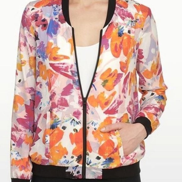 NYDJ Floral Bomber  Jacket - Picture 3 of 4